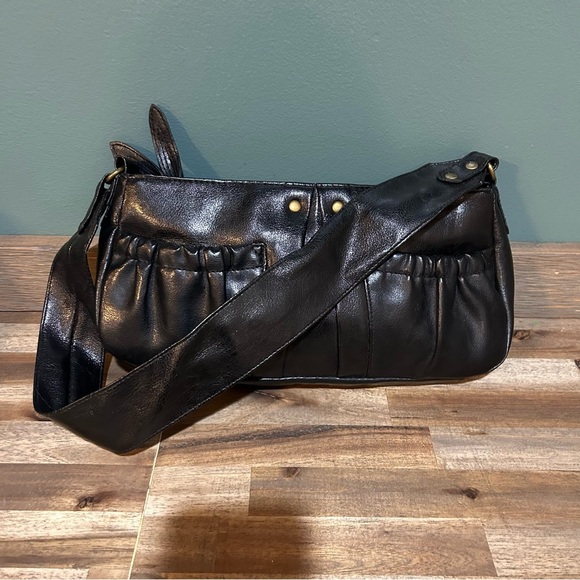 Y2K Victoria’s Secret Black Leather Shoulder Bag - Picture 3 of 7